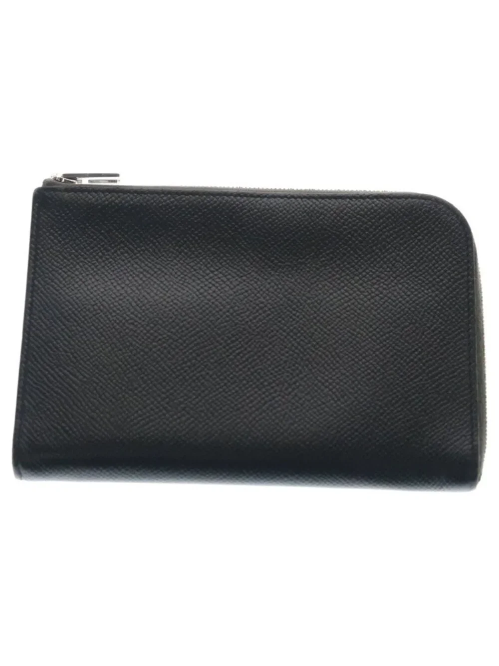 Hermes Remix Duo Silver Round Zip Wallet Black